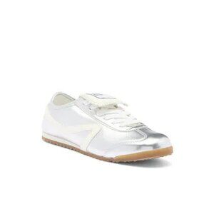 Steve Madden Jaiden Vegan Silver Metallic Leather Sneakers